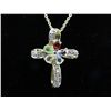 Image 1 : Multi gemstone & diamond cross necklace set