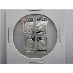 4 x .999 silver "Queen Elizabeth" bars