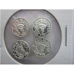 4 x .999 silver "Statue of Liberty" rounds