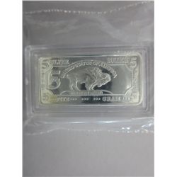 5g .999 silver Buffalo motif bar in capsule