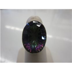 Custom made 5+ CT oval cut Mystic Topaz ring