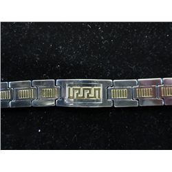 Man's brand new Greek link design bracelet