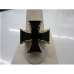 New Iron Cross bronze & enamel work ring