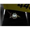 Image 1 : 10kt Yellow gold - Blue Topaz & Diamond ring