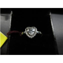 10KT White gold ring with heart shaped CZ center.