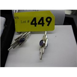 Sterling Silver & Amethyst "Art Deco" earrings