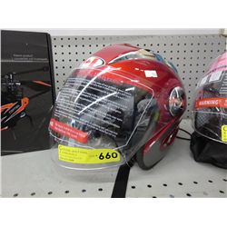 Red helmet with visor - new