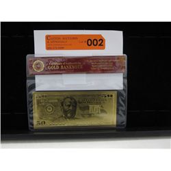 99.9% Pure gold bank note