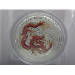 RARE .999 silver 2012 Year of the Dragon round