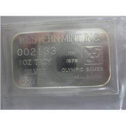 Scarce 1976 Montreal Olympics 1oz silver bar