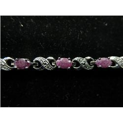 Ladies' ruby & diamond figure eight link bracelet