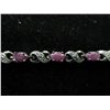 Image 1 : Ladies' ruby & diamond figure eight link bracelet