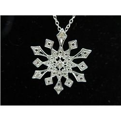Ladies' diamond studded snowflake pendant