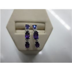 New pair of amethyst & diamond earrings