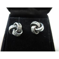 Brand new diamond twist knot earrings