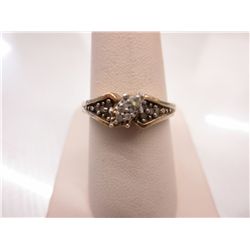 Sterling silver Estate diamond cluster ring
