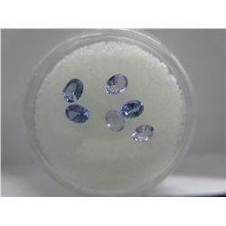 Gem jar: 6 oval cut tanzanites