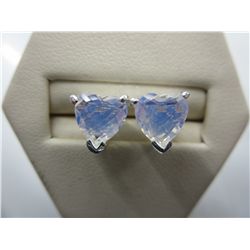 Beautiful white opalite heart earrings