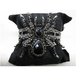 Ladies set crystal black & pink spider bracelet