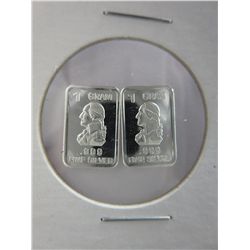 5 x .999 silver "George Washington" art bars
