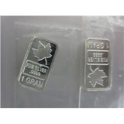5 x .999 silver "Canada Maple Leaf" art bars