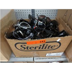 Box of used sunglasses