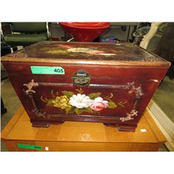 Painted wood chest