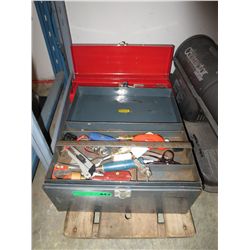 2 Small metal toolboxes and contents