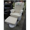 Image 1 : White glider rocker with stool