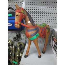 Wood folk art horse carving