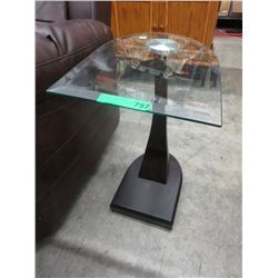 NEW - glass top side table