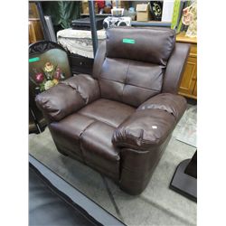 NEW - reclining chair, brown bonded leather