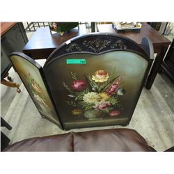 Painted wood fireplace screen