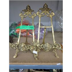 2 Brass picture easels
