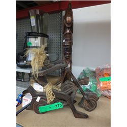 2 Wood carvings - One is signed