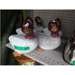 5 New glazed ceramic ducks