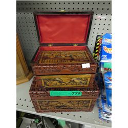 3 Camphor wood nesting keepsake boxes