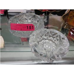 2 Heavy pinwheel crystal ash trays