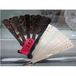 2 Vintage fans, 1 tortoise shell