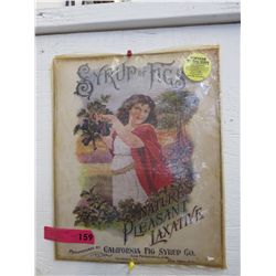 Tin California Fig Syrup sign - reproduction