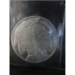 Buffalo & Indian Head motif Silver round