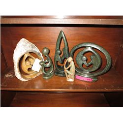 5 Carved soapstone statues