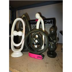 5 Carved soapstone statues