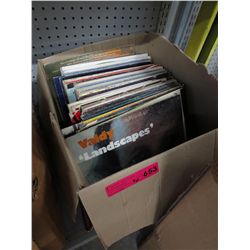 Case of vintage LP records, approx. 30