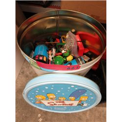 Simpsons toy tin & contents