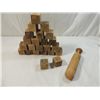 Image 1 : LOT 22 VINTAGE WOODEN PLAY BLOCKS