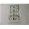 Image 2 : 4 UNCUT UNCIRCULATED DOLLAR BILLS