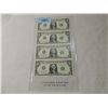 Image 2 : 4 UNCUT UNCIRCULATED DOLLAR BILLS