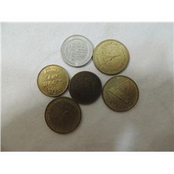 LOT 6 SOUVENIR COINS & TOKENS