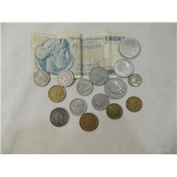 SMALL BAG GREECE COINS & PAPER BILL